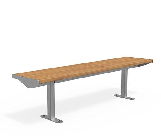 Citi Elements Bench - Hardwood - Stainless Steel - No Arms