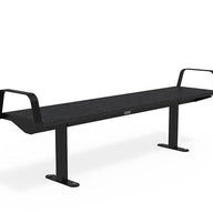 Citi Elements Bench - Recycled Plastic - Black (RAL 9005) - End Arms