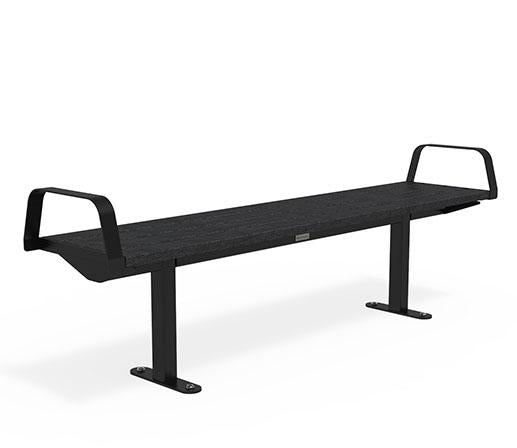 Citi Elements Bench - Recycled Plastic - Black (RAL 9005) - End Arms