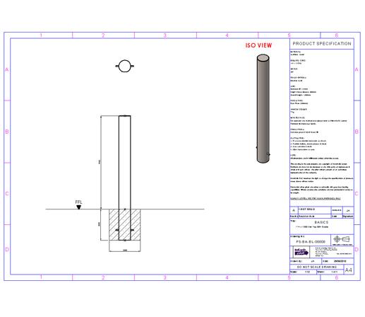 Essentials 304 Stainless Steel Bollard - Specification