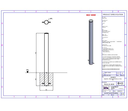 Essentials 304 Stainless Steel Bollard with Polished Cap - Specification 89mm