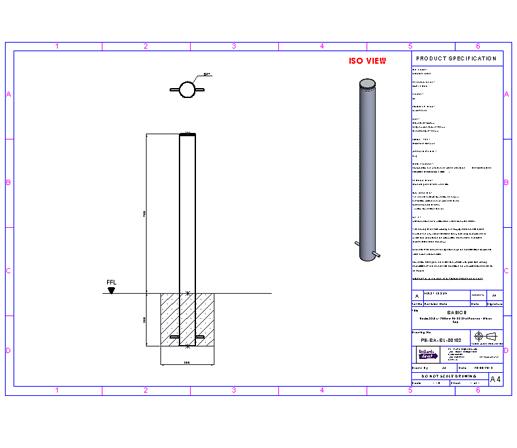 Essentials 304 Stainless Steel Bollard with Polished Cap - Specification 89mm