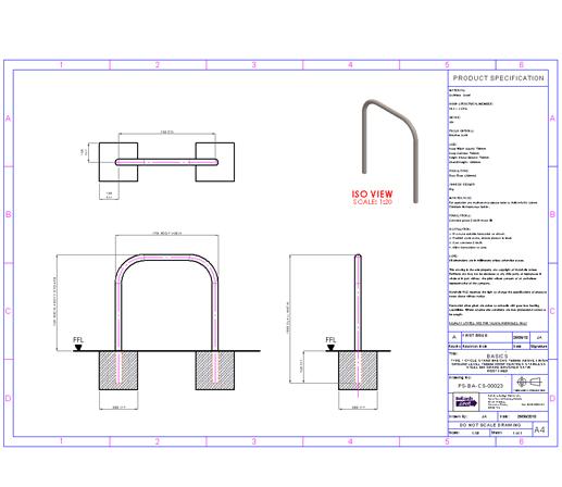 Essentials 304 Stainless Steel Cycle Stand - Specification