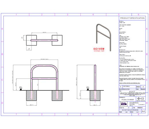 Essentials 304 Stainless Steel Cycle Stand with Tapping Bar - Specification