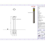 Essentials 304 Stainless Steel Flat Top Bollard with Yellow Tape - Specification