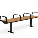 Citi Elements Bench - Hardwood - Black (RAL 9005) - All Arms