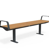 Citi Elements Bench - Hardwood - Anthracite Grey (RAL 7016)