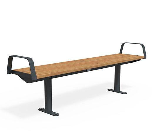 Citi Elements Bench - Hardwood - Anthracite Grey (RAL 7016)