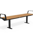 Citi Elements Bench - Hardwood - Black (RAL 9005) - End Arms