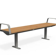 Citi Elements Bench - Hardwood - Dark Silver (RAL 9007)