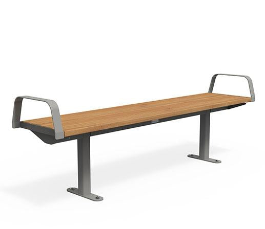 Citi Elements Bench - Hardwood - Dark Silver (RAL 9007)