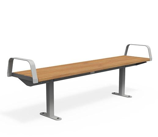 Citi Elements Bench - Hardwood - Light Silver (RAL 9006)