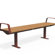 Citi Elements Bench - Hardwood - Oxide Red (RAL 3009)