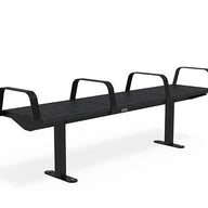 Citi Elements Bench - Recycled Plastic - Black (RAL 9005) - All Arms