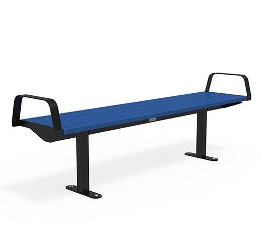 Citi Elements Bench - Recycled Plastic - Black (RAL 9005) & Cobalt Blue