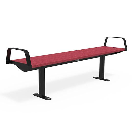Citi Elements Bench - Recycled Plastic - Black (RAL 9005) & Cranberry Red