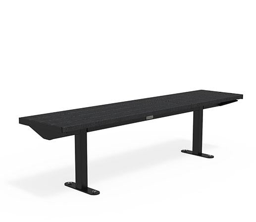 Citi Elements Bench - Recycled Plastic - Black (RAL 9005) - No Arms