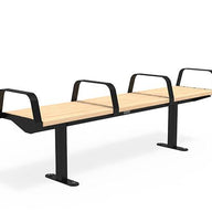 Citi Elements Bench - Softwood - Black (RAL 9005) - All Arms