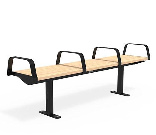 Citi Elements Bench - Softwood - Black (RAL 9005) - All Arms