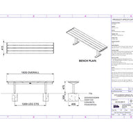 Citi Elements Bench with No Arms Specification - Hardwood Powder Coated