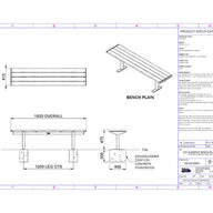 Citi Elements Bench with No Arms Specification - Recycled Plastic Powder Coated