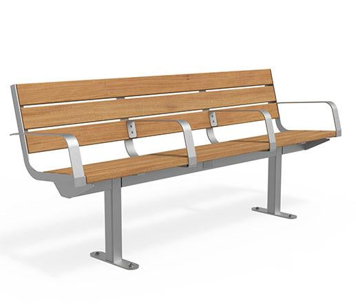 Citi Elements Seat Hardwood and Stainless Steel · bollardsdirect