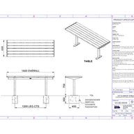 Citi Elements Table Specification - Hardwood Stainless Steel Bead Blasted