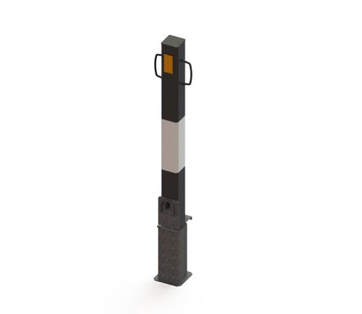 Essentials Steel Lift Out Bollard 100mm x 1100mm - with Handles
