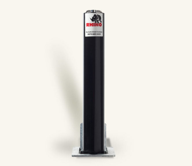 Rhino RT RD4 Round Steel Powder Coated Black Telescopic Security Bollard