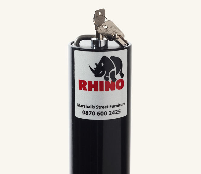 Rhino RT RD4 Round Steel Powder Coated Black Telescopic Security Bollard
