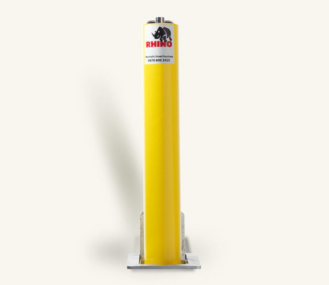 Rhino RT RD4 Round Steel Powder Coated Yellow Telescopic Security Bollard