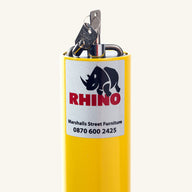 Rhino RT RD4 Round Steel Powder Coated Yellow Telescopic Security Bollard