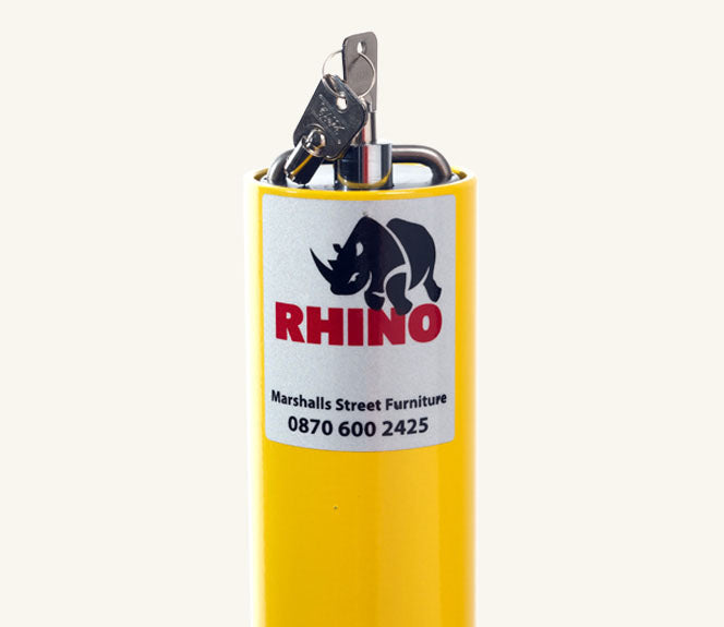 Rhino RT RD4 Round Steel Powder Coated Yellow Telescopic Security Bollard