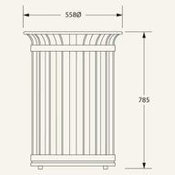 Ollerton M3 Contemporary Stainless Steel Flared Top 85L Litter Bin