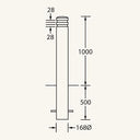 Rhino RB 111 Galvanised and Powder Coated Steel Bollard