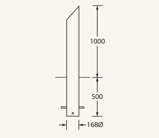 Rhino RB 123 Galvanised and Powder Coated Steel Bollard