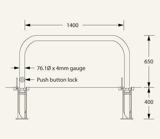 Rhino RDB76 Heavy Duty Steel Powder Coated Removable Hoop Barrier