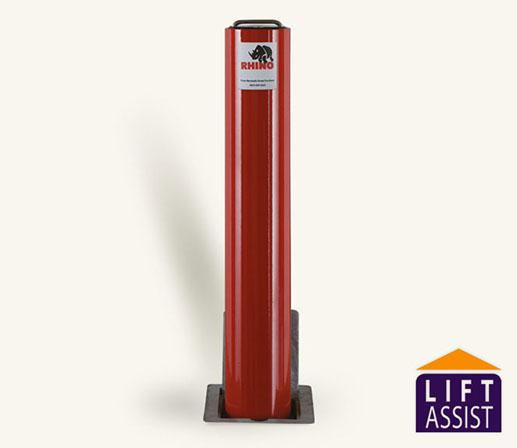 Rhino RT114 670 Heavy Duty Round Powder Coated Steel Lift Assist Telescopic Bollard