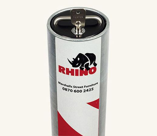 Rhino RT R14 670 Round Galvanised Steel Lift Assist Telescopic Bollard